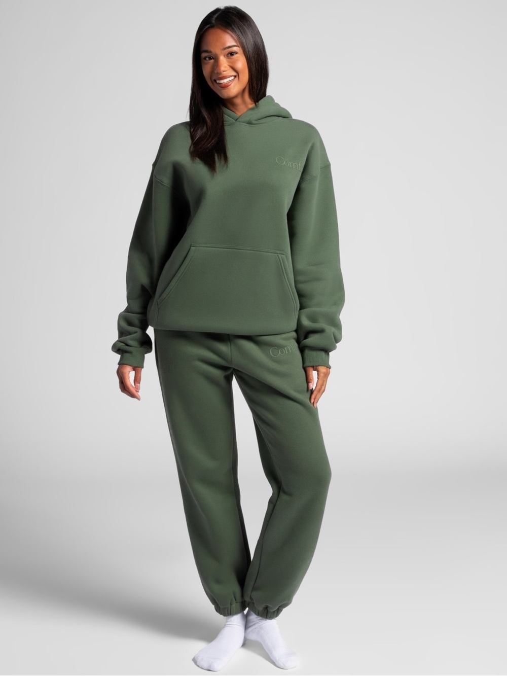 Comfrt Minimalist Hoodie in Forest Green